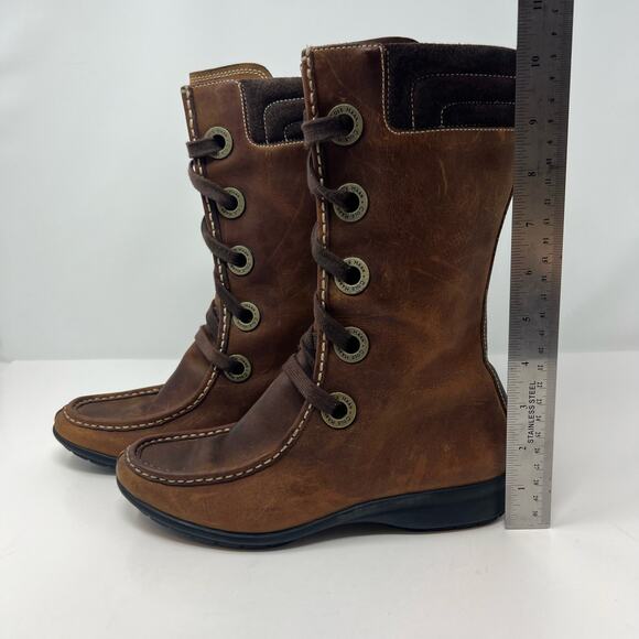 Cole Haan Women's Boots Size 6 Brown Leather Lace Up Waterproof - Picture 5 of 13